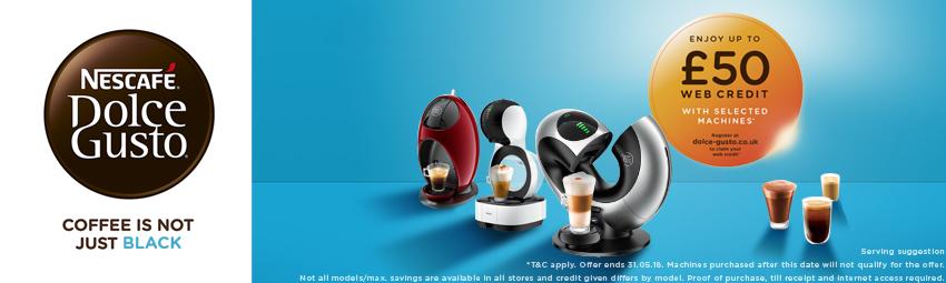 £50 Web Credit From Dolce Gusto £50 Web Credit From Dolce Gusto