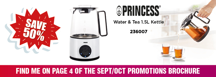 Save 50% on the Princess Water & Tea Kettle!