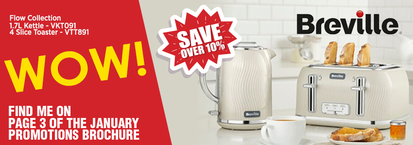 Save over 10% on the Breville Flow Collection in Cream