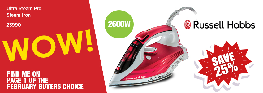 Save 25% on the Russell Hobbs Ultra Steam Pro Steam Iron
