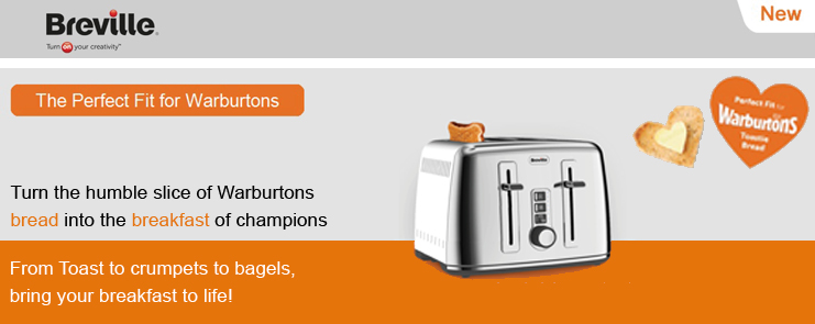 Toast to the Top with New Breville Perfect Fit for Warburtons Toasters